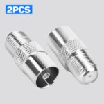5PCS Coax Cable Connector, PAL Female to F Female RF Coax Adapter, 75 Ohm F Female to PAL Male for TV Satellite FM Antenna Cable - Imagen 2
