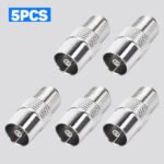 5PCS Coax Cable Connector, PAL Female to F Female RF Coax Adapter, 75 Ohm F Female to PAL Male for TV Satellite FM Antenna Cable - Imagen 3