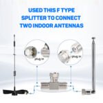 1PC Coax Cable Connector, F Model RG6 3 Way Coax T Adapter, Male to Dual F Female Antenna Splitter 2 in 1 Out for TV Video VCR Satellite – Bild 6