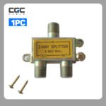 Audio Cable Splitter, 2-Way Coax Cable Splitter, 5-900 Mhz RG59 RG6 Coax Compatible Galvanized for HD TV CATV Antennas