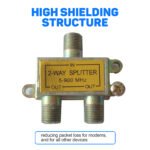 Audio Cable Splitter, 2-Way Coax Cable Splitter, 5-900 Mhz RG59 RG6 Coax Compatible Galvanized for HD TV CATV Antennas - Image 4