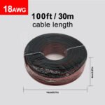 18AWG 30m/100FT Low Voltage Wire, Electrical Wire Cable 2 Conductors Red Black Cable, Flexible Wire Extension Cord Copper Clad Aluminum Wire 12V/24V DC Cable for LED Ribbon Lamp Tape Lighting, Speaker Wires - 图片 2