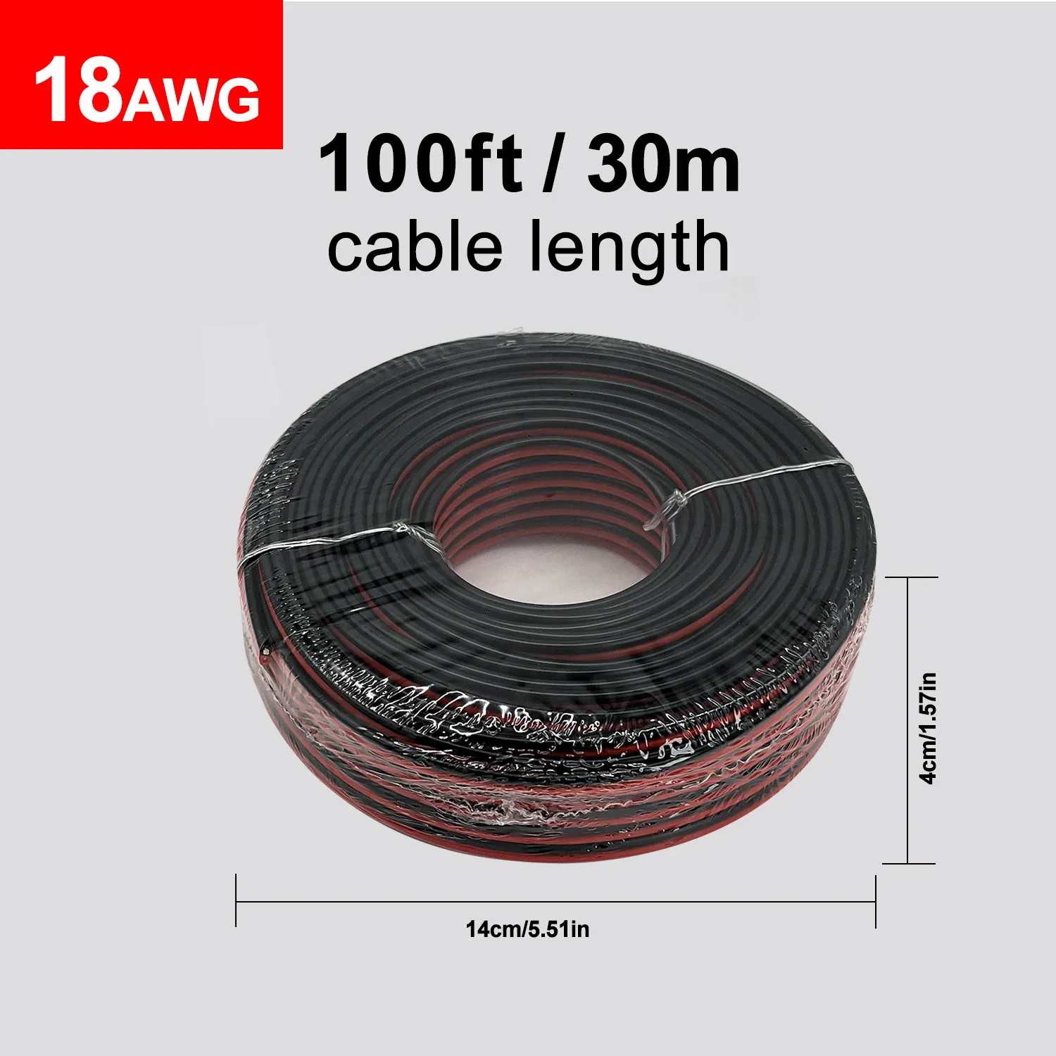 18AWG 15m/50FT Low Voltage Wire, Electrical Wire Cable 2 Conductors Red Black Cable, Flexible Wire Extension Cord Copper Clad Aluminum Wire 12V/24V DC Cable for LED Ribbon Lamp Tape Lighting, Speaker Wires – Bild 2