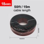 18AWG 30m/100FT Low Voltage Wire, Electrical Wire Cable 2 Conductors Red Black Cable, Flexible Wire Extension Cord Copper Clad Aluminum Wire 12V/24V DC Cable for LED Ribbon Lamp Tape Lighting, Speaker Wires - 图片 3