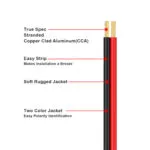 18AWG 15m/50FT Low Voltage Wire, Electrical Wire Cable 2 Conductors Red Black Cable, Flexible Wire Extension Cord Copper Clad Aluminum Wire 12V/24V DC Cable for LED Ribbon Lamp Tape Lighting, Speaker Wires – Bild 4