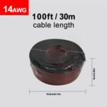 18AWG 30m/100FT Low Voltage Wire, Electrical Wire Cable 2 Conductors Red Black Cable, Flexible Wire Extension Cord Copper Clad Aluminum Wire 12V/24V DC Cable for LED Ribbon Lamp Tape Lighting, Speaker Wires - 图片 8