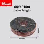 18AWG 30m/100FT Low Voltage Wire, Electrical Wire Cable 2 Conductors Red Black Cable, Flexible Wire Extension Cord Copper Clad Aluminum Wire 12V/24V DC Cable for LED Ribbon Lamp Tape Lighting, Speaker Wires - 图片 11