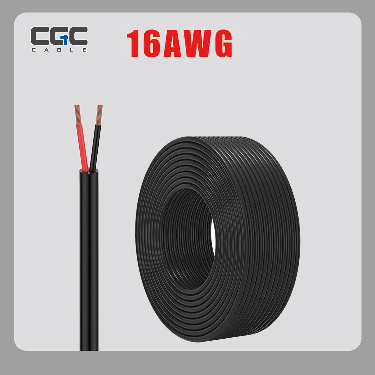 077-1.jpg 16AWG 6m/20FT Low Voltage Landscape Wire, Pure Copper 2 Conductor Electrical Wire - 12V/24V DC Low Voltage, PVC Insulated for Automotive, LED Strip Lights, Marine Use - 图片 1