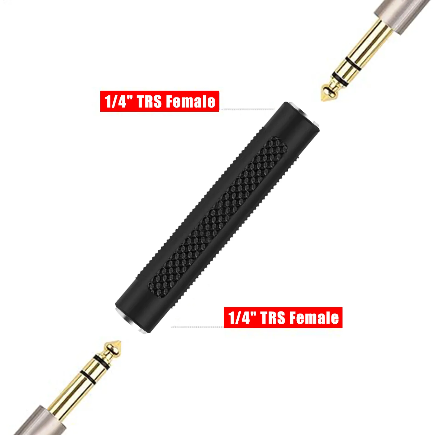 Audio Adapter Head 6.35mm Female to Female Adapter, Audio Stereo TRS Converter Adapters, For Guita, Headset, speaker etc. - 图片 6
