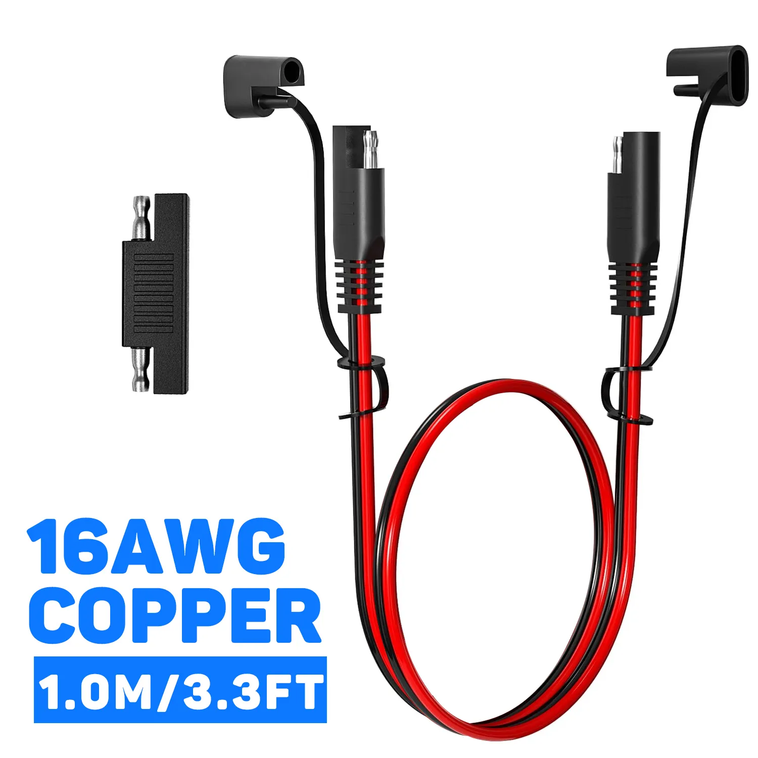 16AWG 1.8m/6FT SAE Quick Connect Harness, SAE to SAE Extension Cable Wire, SAE Polarity Reverse Adapter for Automotive, Quick Connect Disconnect SAE Power Connector, For Solar Panel, Automotive, Motorcycle, etc - 图片 2
