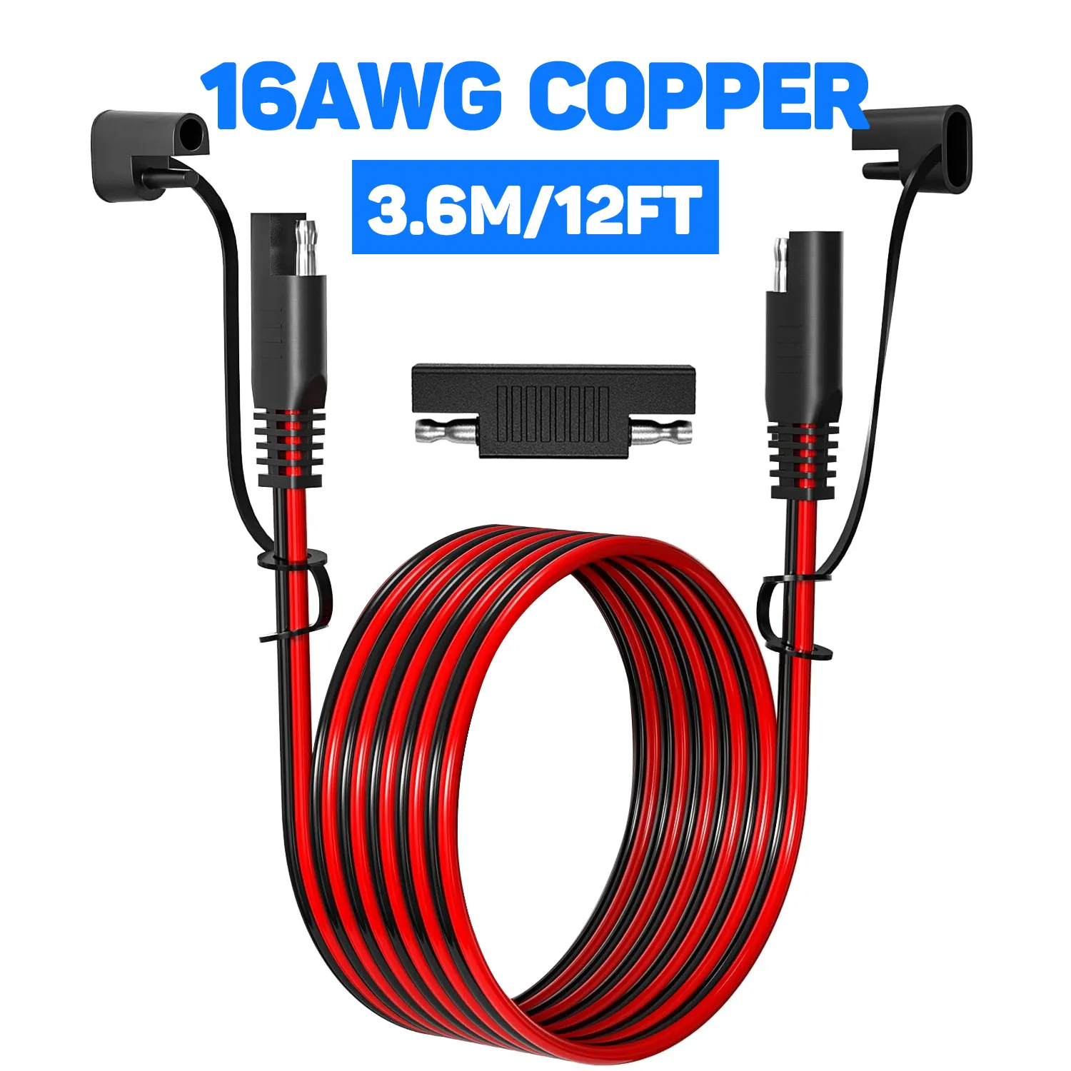 16AWG 1.8m/6FT SAE Quick Connect Harness, SAE to SAE Extension Cable Wire, SAE Polarity Reverse Adapter for Automotive, Quick Connect Disconnect SAE Power Connector, For Solar Panel, Automotive, Motorcycle, etc - 图片 4