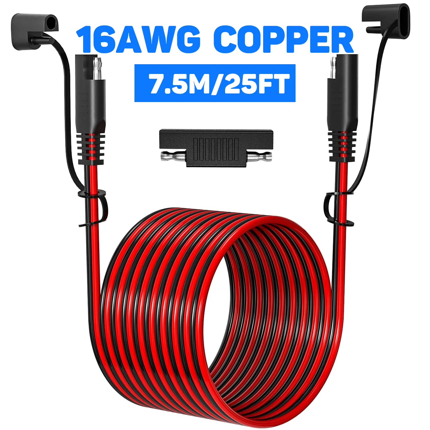 16AWG 1.8m/6FT SAE Quick Connect Harness, SAE to SAE Extension Cable Wire, SAE Polarity Reverse Adapter for Automotive, Quick Connect Disconnect SAE Power Connector, For Solar Panel, Automotive, Motorcycle, etc - 图片 5