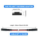 16AWG 3.6m/12FT SAE Quick Connect Harness, SAE to SAE Extension Cable Wire, SAE Polarity Reverse Adapter for Automotive, Quick Connect Disconnect SAE Power Connector, For Solar Panel, Automotive, Motorcycle, etc - Image 7