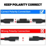 16AWG 1.8m/6FT SAE Quick Connect Harness, SAE to SAE Extension Cable Wire, SAE Polarity Reverse Adapter for Automotive, Quick Connect Disconnect SAE Power Connector, For Solar Panel, Automotive, Motorcycle, etc - 图片 8