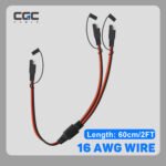 2 to 1 16AWG SAE Quick Connect Harness, SAE to SAE Extension Y Splitter Power Connector Cable, Quick Disconnect SAE Connector Suitable, for Solar Panel, RV, Automotive, Motorcycle, etc. (2FT/60CM).