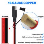 2 to 1 16AWG SAE Quick Connect Harness, SAE to SAE Extension Y Splitter Power Connector Cable, Quick Disconnect SAE Connector Suitable, for Solar Panel, RV, Automotive, Motorcycle, etc. (2FT/60CM). - Image 4
