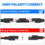 2 to 1 16AWG SAE Quick Connect Harness, SAE to SAE Extension Y Splitter Power Connector Cable, Quick Disconnect SAE Connector Suitable, for Solar Panel, RV, Automotive, Motorcycle, etc. (2FT/60CM). - Image 6