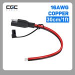1 arnés de conexión rápida SAE, cable de extensión de conexión rápida SAE de 16 AWG, cable de extensión de alimentación de CC con desconexión rápida y enchufe único SAE, cable de extensión SAE para motocicletas, paneles solares, tractores, etc.