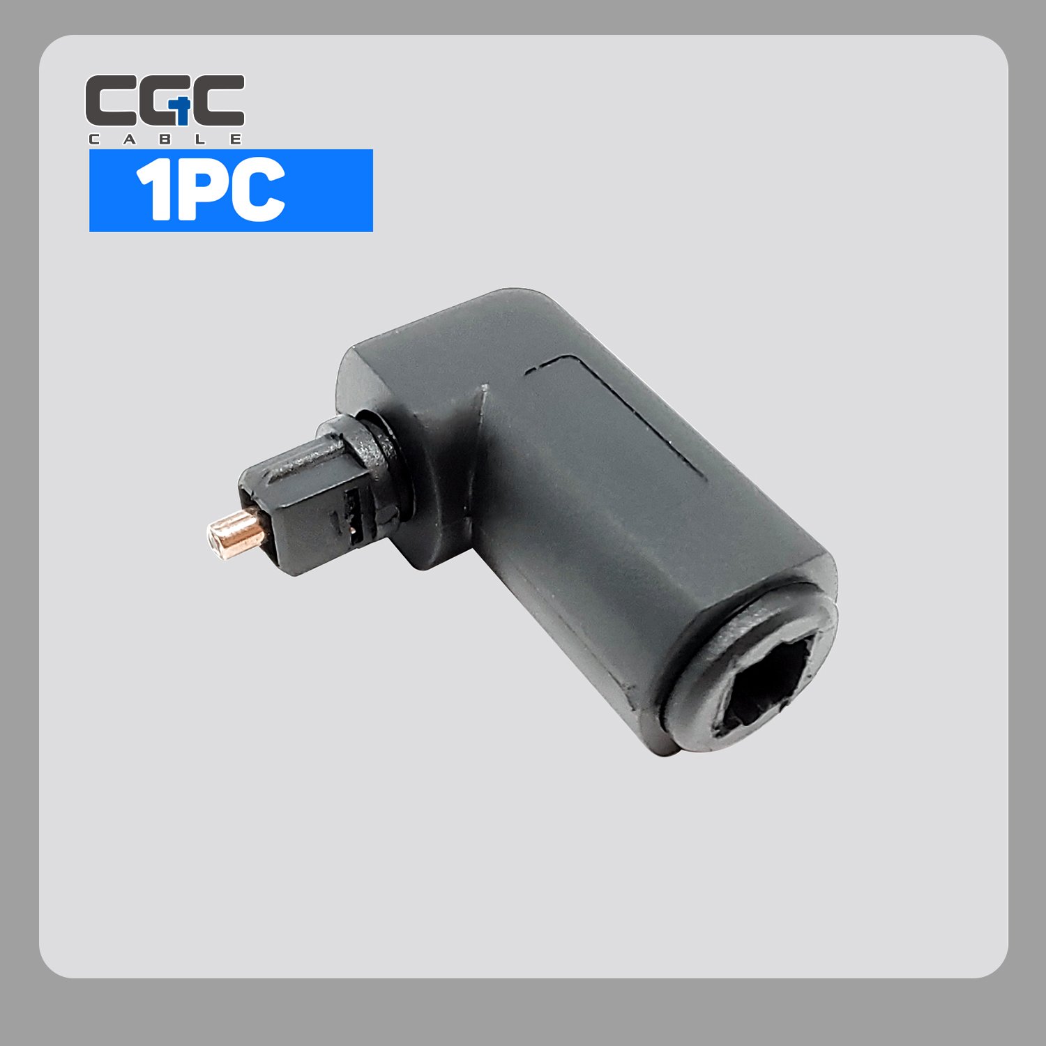100-1.jpg Optical Audio Cable Adapter 1PC, Right Angle 90 Degree Toslink Adapter, Black Male to Female Toslink Optical Cable Connector - Image 1