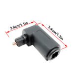 Optical Audio Cable Adapter 1PC, Right Angle 90 Degree Toslink Adapter, Black Male to Female Toslink Optical Cable Connector - Image 2