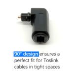 Optical Audio Cable Adapter 1PC, Right Angle 90 Degree Toslink Adapter, Black Male to Female Toslink Optical Cable Connector - Image 3