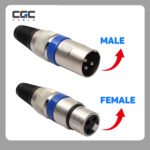 3-Pin XLR Cable Connectors, Professional XLR Male/Female Mic Connectors, 3PIN DMX Plug Jack Socket for DMX Signal Wire Microphone Audio Gear