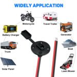 30CM/1FT SAE Quick Connect Harness, 16AWG SAE Power Socket Side Wall Port Connector, Cap-Equipped SAE Quick Connect Embedded Connector Plug Cable for RV, Cars, Tractors, Motorcycles & Solar Panels RV Extension Cords, Etc - Image 4