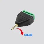 2PCS 3.5mm to 4 Pin terminal, 3.5mm Female to 4 Pin Terminal, Solder-free 4-Section Three-Ring Gold-Plated DIY Earphone Audio Plug - Imagen 2