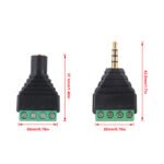 2PCS 3.5mm to 4 Pin terminal, 3.5mm Male to 4 Pin Terminal, Solder-free 4-Section Three-Ring Gold-Plated DIY Earphone Audio Plug - 图片 4