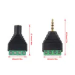 2PCS 3.5mm to 4 Pin terminal, 3.5mm Female to 4 Pin Terminal, Solder-free 4-Section Three-Ring Gold-Plated DIY Earphone Audio Plug - Imagen 4