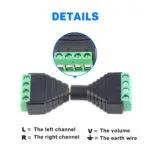 2PCS 3.5mm to 4 Pin terminal, 3.5mm Female to 4 Pin Terminal, Solder-free 4-Section Three-Ring Gold-Plated DIY Earphone Audio Plug - Imagen 6
