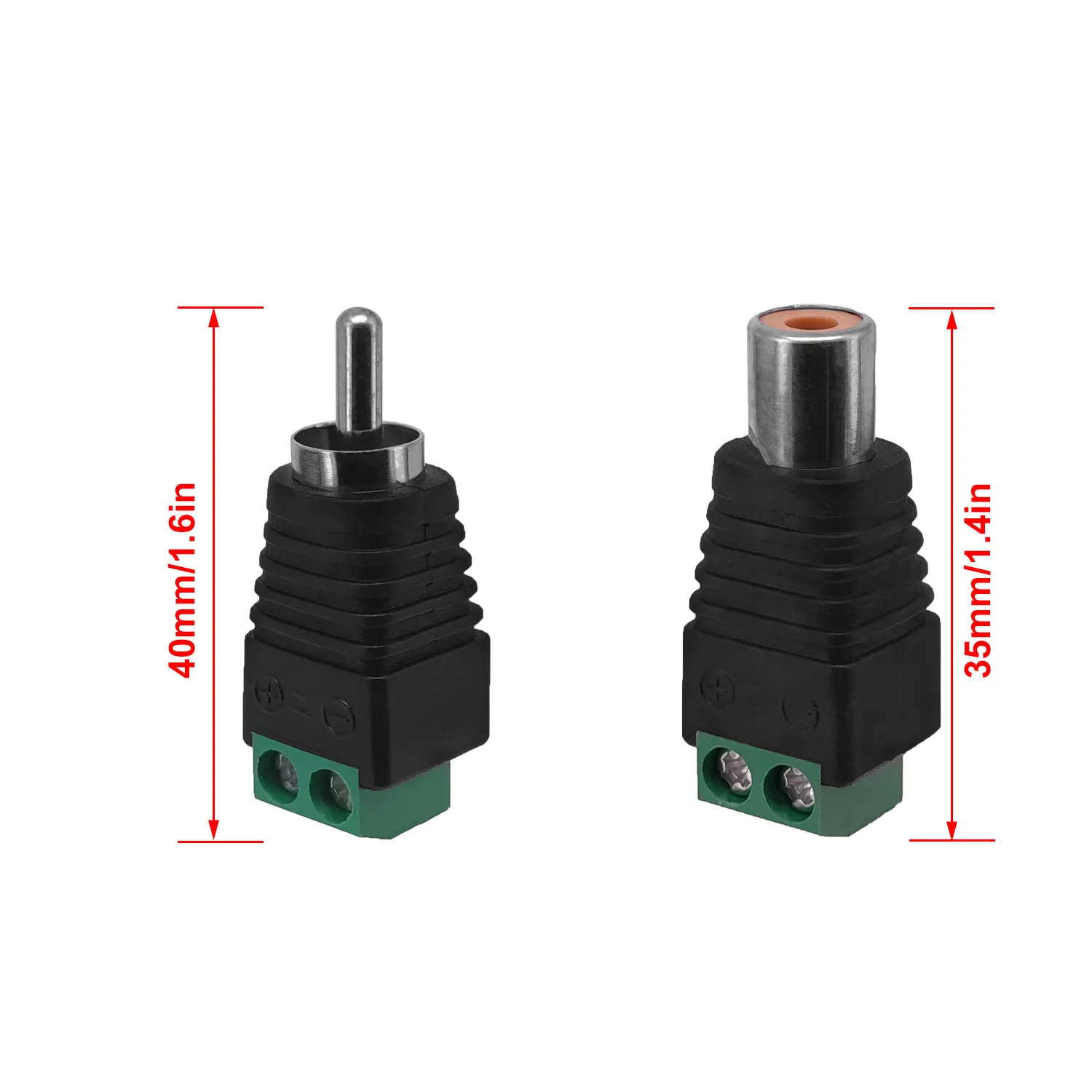 2PCS RCA adapter, Professional RCA Female Plugs, AV Female Plugs Speaker Wire to RCA Converter Speaker Phono Audio Jack - 图片 5