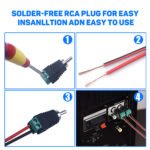 2PCS RCA adapter, Professional RCA Male Plugs, AV Male Plugs Speaker Wire to RCA Converter Speaker Phono Audio Jack - 图片 7
