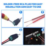 2PCS RCA adapter, Professional RCA Female Plugs, AV Female Plugs Speaker Wire to RCA Converter Speaker Phono Audio Jack - 图片 7