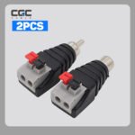 2PCS RCA adapter, RCA AV Male Plugs, Speaker Wire to RCA Conversion Adapter, Speaker Phono RCA Male Jack