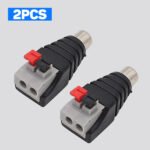 2PCS RCA adapter, RCA AV Male Plugs, Speaker Wire to RCA Conversion Adapter, Speaker Phono RCA Male Jack - 图片 2