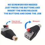 2PCS RCA adapter, RCA AV Male Plugs, Speaker Wire to RCA Conversion Adapter, Speaker Phono RCA Male Jack - 图片 8