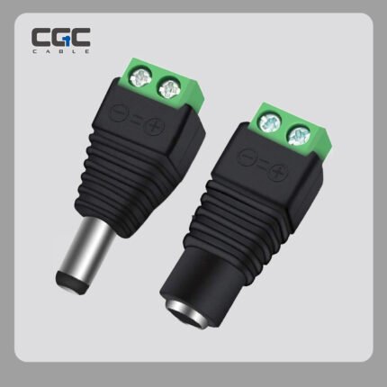 2 Stück DC-Stecker (männlich) mit Plus- und Minuspolen, DC-Buchse (weiblich) mit Plus- und Minuspolen, 12-V-DC-Stromanschluss 5,5 mm x 2,1 mm, 2,1-mm-DC-Strombuchsenadapter für LED-Streifen von Überwachungskameras.
