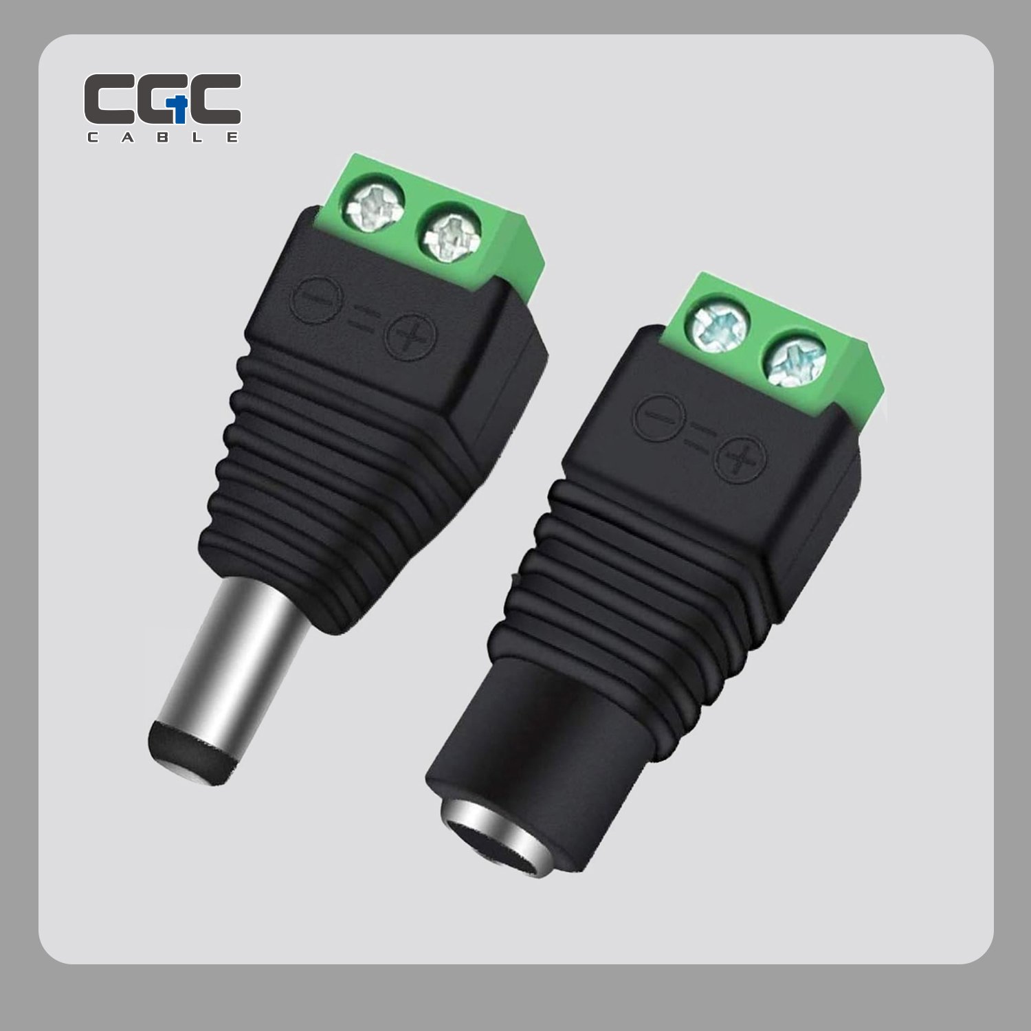 133-1.jpg 2PCS DC Female To Positive And Negative Terminals, 12V DC Power Connector 5.5mm x 2.1mm, 2.1DC Power Jack Adapter for for CCTV Security Camera Led Strip Light – Bild 1
