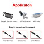 2PCS DC Female To Positive And Negative Terminals, 12V DC Power Connector 5.5mm x 2.1mm, 2.1DC Power Jack Adapter for for CCTV Security Camera Led Strip Light – Bild 7