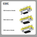 VGA Connector Female To Female Adapter, Mini Gender Changer 15 Pin Convert M/F Serial Cable Gender Changer Coupler Adapter