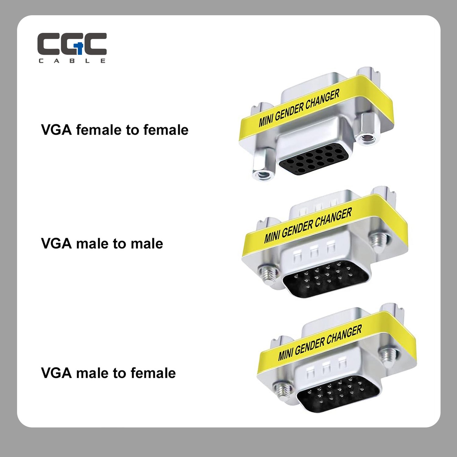 139-1.jpg VGA Connector Female To Female Adapter, Mini Gender Changer 15 Pin Convert M/F Serial Cable Gender Changer Coupler Adapter – Bild 1
