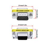 VGA Connector Female To Female Adapter, Mini Gender Changer 15 Pin Convert M/F Serial Cable Gender Changer Coupler Adapter – Bild 5