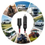 16AWG 2m/6.6FT Copper 12V/24V/30V Car Plug Extension Cord with 15A Fuse - Male Plug to Female Socket for Tire Pump & Air Compressor, Without Battery for Vehicle Charger - Image 2