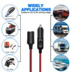 16AWG 2m/6.6FT Copper 12V/24V/30V Car Plug Extension Cord with 15A Fuse - Male Plug to Female Socket for Tire Pump & Air Compressor, Without Battery for Vehicle Charger - Image 11