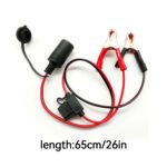 16AWG Car Plug Extension Cord, Female Car Plug Socket To Battery Alligator Clips with 10A Fuse,For Car Battery Clamp Extension Cable, Car Charger, Car Tire Pump(65cm/26in) , without Battery - Image 2