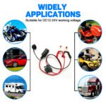 16AWG Car Plug Extension Cord, Female Car Plug Socket To Battery Alligator Clips with 10A Fuse,For Car Battery Clamp Extension Cable, Car Charger, Car Tire Pump(65cm/26in) , without Battery - Image 9