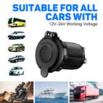 1PC Car Plug Lighter Socket | 12V/24V/30V Power Adapter for Boat, Motorcycle, ATV, RV, Tractor Power Outlet Socket Receptacle Accessories Plug, Auxiliary Connector, ABS Material, Without Battery - Image 2
