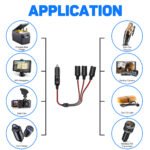 16AWG Car Plug Extension Cord, 1 to 3 Car Plug Lighter Splitter Connector Power Charger Port 12V/24V/30V Plug Socket 3-Way Splitter Y Connector, with 15A Fuse, Without Battery - Imagen 10