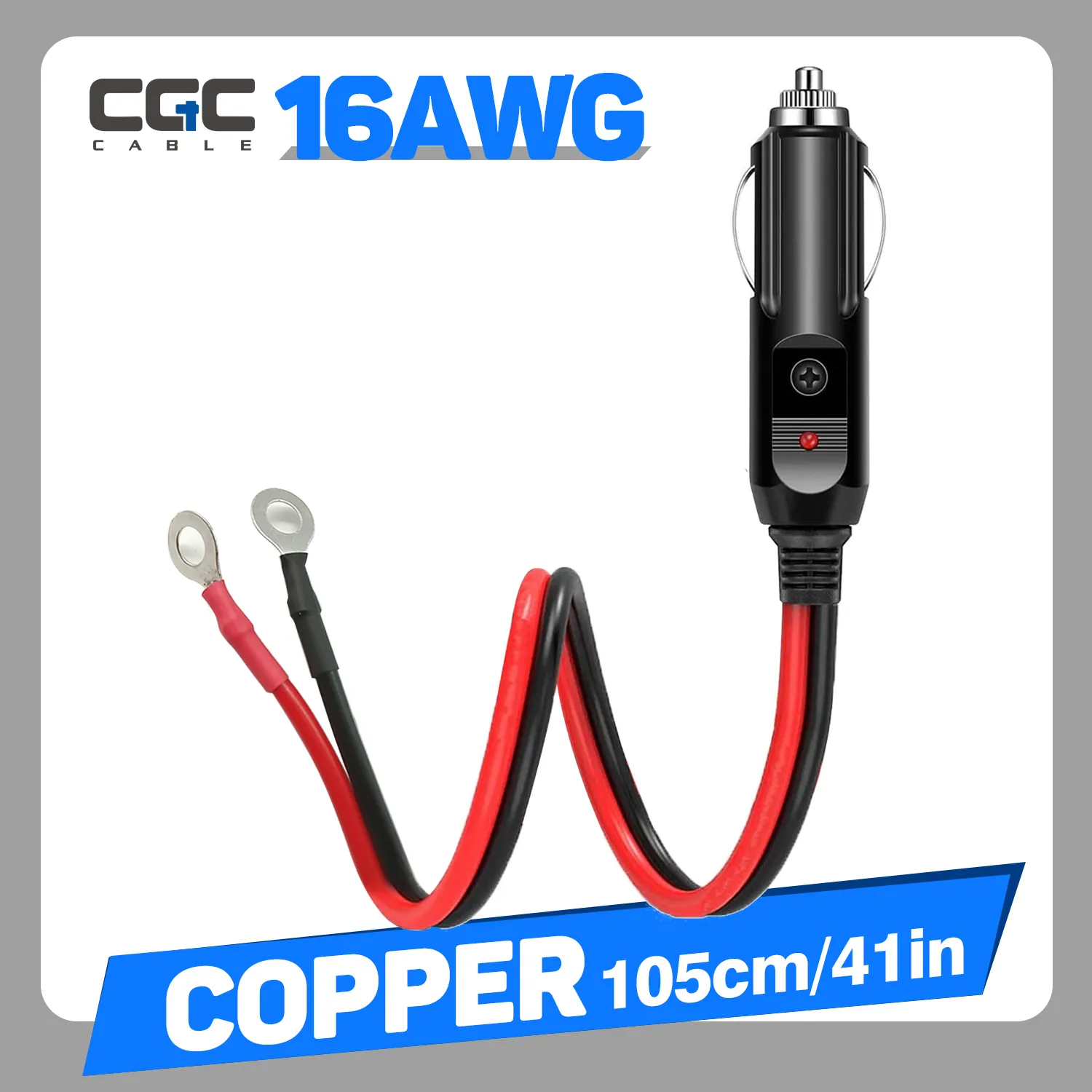 [Car Plug Extension Cord] 12/24/30V Car Cigarette Lighter Adapter With 15A Fuse, 16AWG Auxiliary Connector Cable, Universal Car Plug Power Extension Cord For Vehicle Electronics, 12-24V Operating Voltage - Without Battery - 图片 1